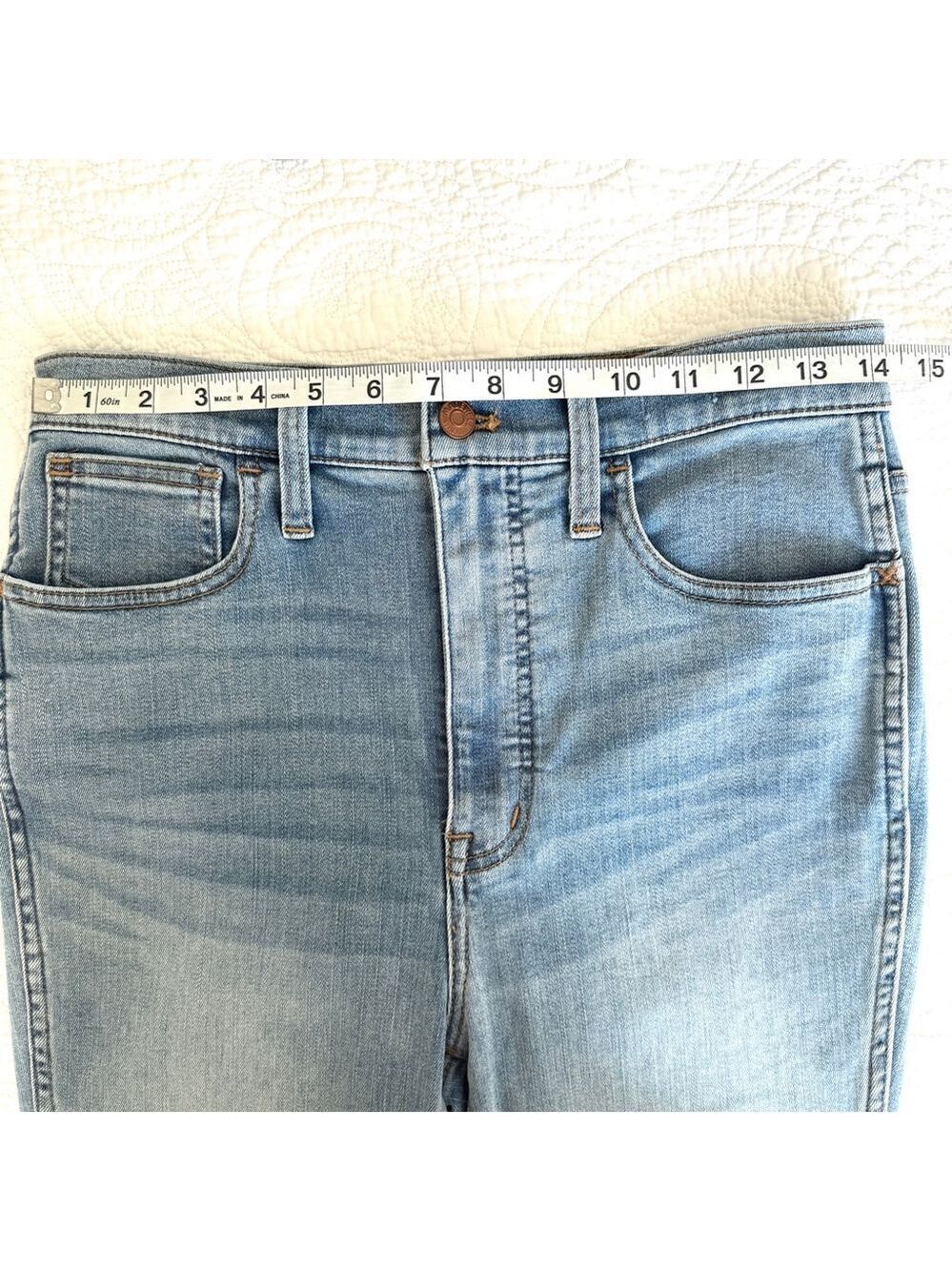 Madewell 11" Roadtripper High Rise Skinny Jeans Womens Size 28 Blue Light Wash - Picture 12 of 14